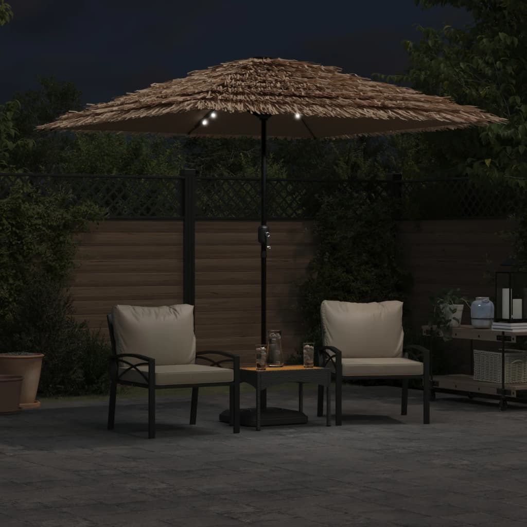 Parasol met LED's en stalen paal 248x248x248 cm bruin is nu te koop bij PeponiXL, paradijselijk wonen!