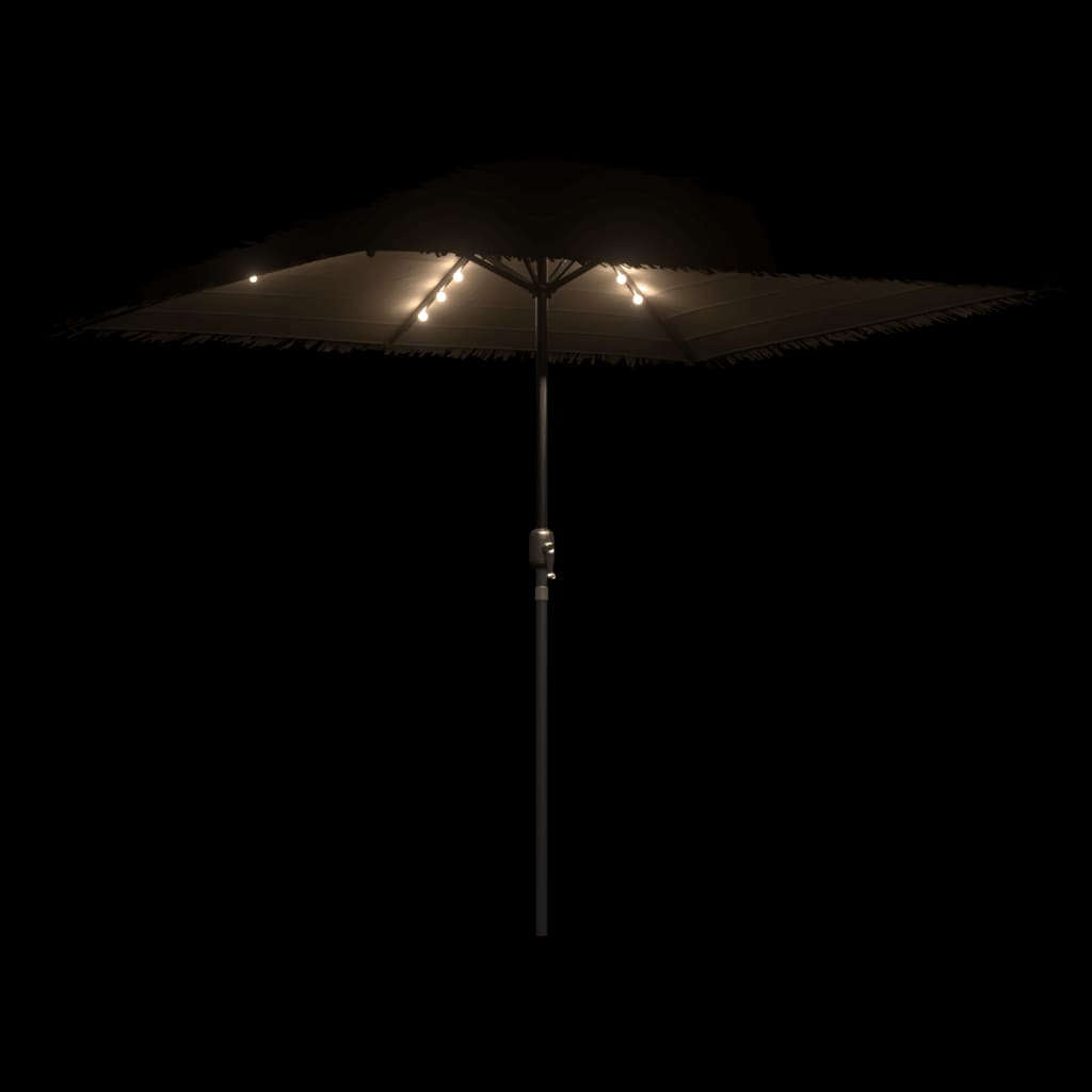 Parasol met LED's en stalen paal 248x248x248 cm bruin is nu te koop bij PeponiXL, paradijselijk wonen!