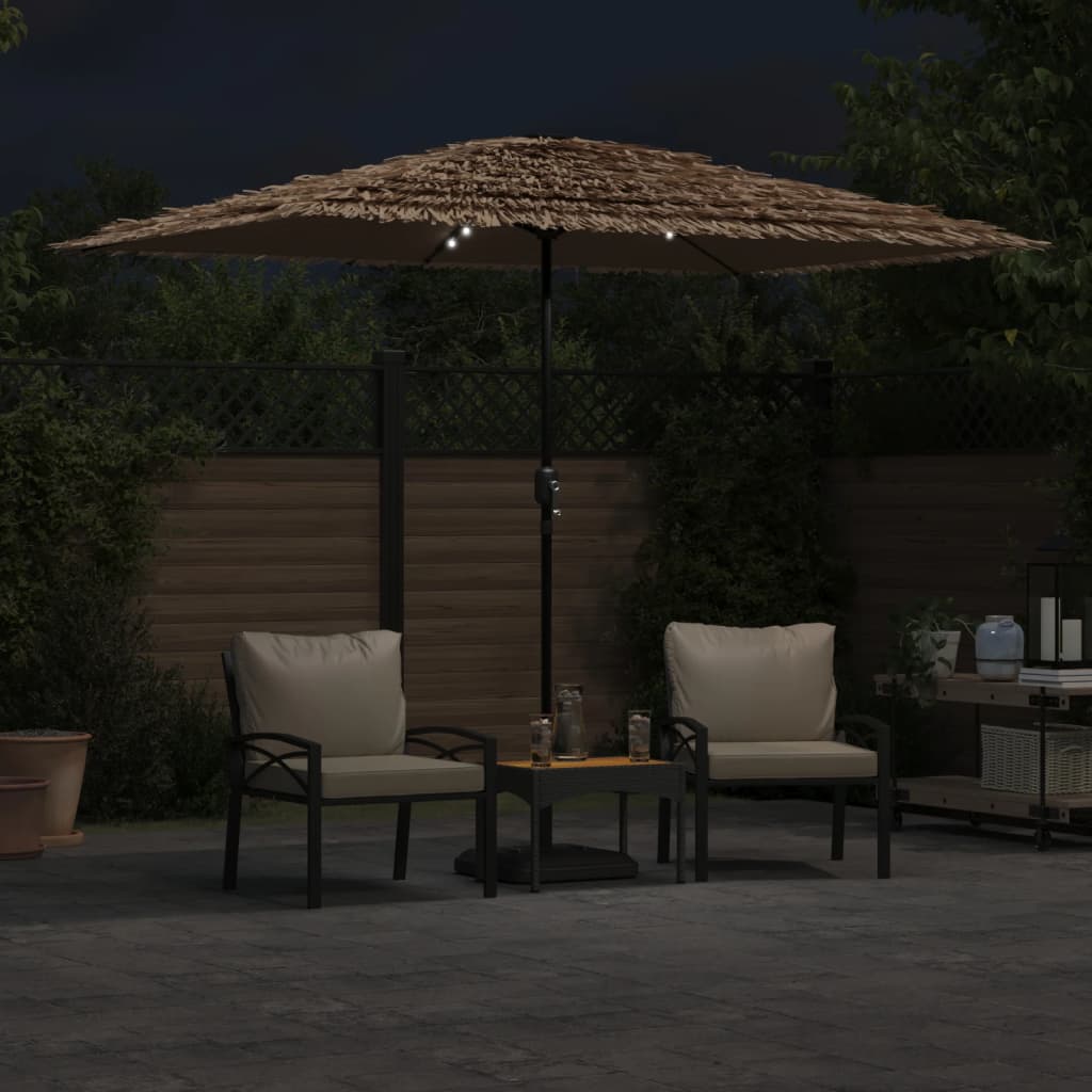 Parasol met LED's en stalen paal 300x200x250 cm bruin is nu te koop bij PeponiXL, paradijselijk wonen!