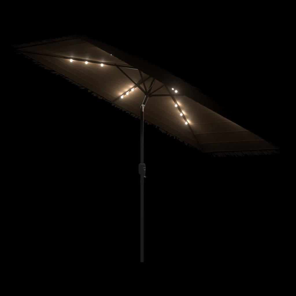 Parasol met LED's en stalen paal 300x200x250 cm bruin is nu te koop bij PeponiXL, paradijselijk wonen!