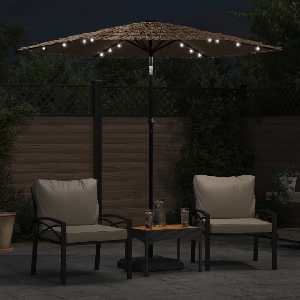 Parasol met LED's en stalen paal 223x223x213 cm bruin is nu te koop bij PeponiXL, paradijselijk wonen!