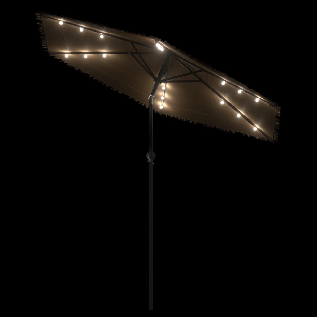 Parasol met LED's en stalen paal 223x223x213 cm bruin is nu te koop bij PeponiXL, paradijselijk wonen!