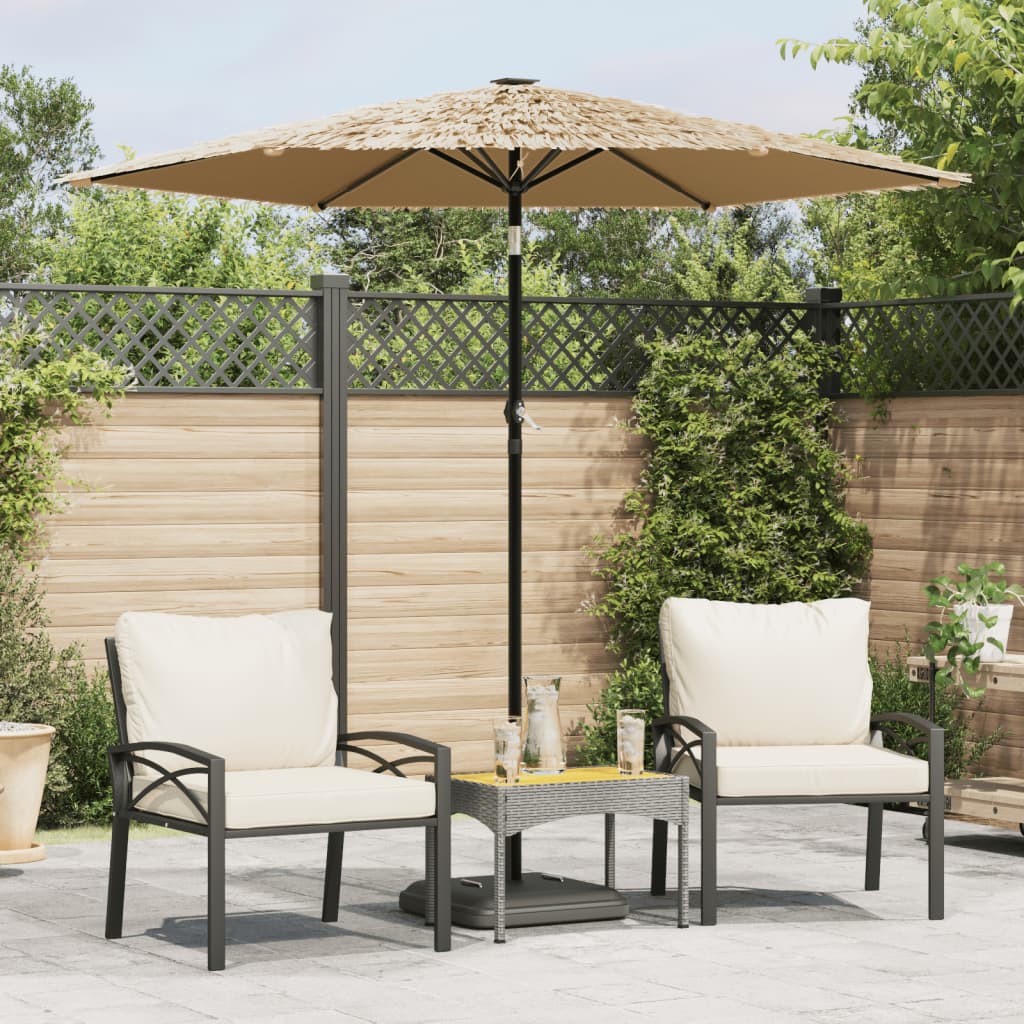 Parasol met LED's en stalen paal 223x223x213 cm bruin is nu te koop bij PeponiXL, paradijselijk wonen!