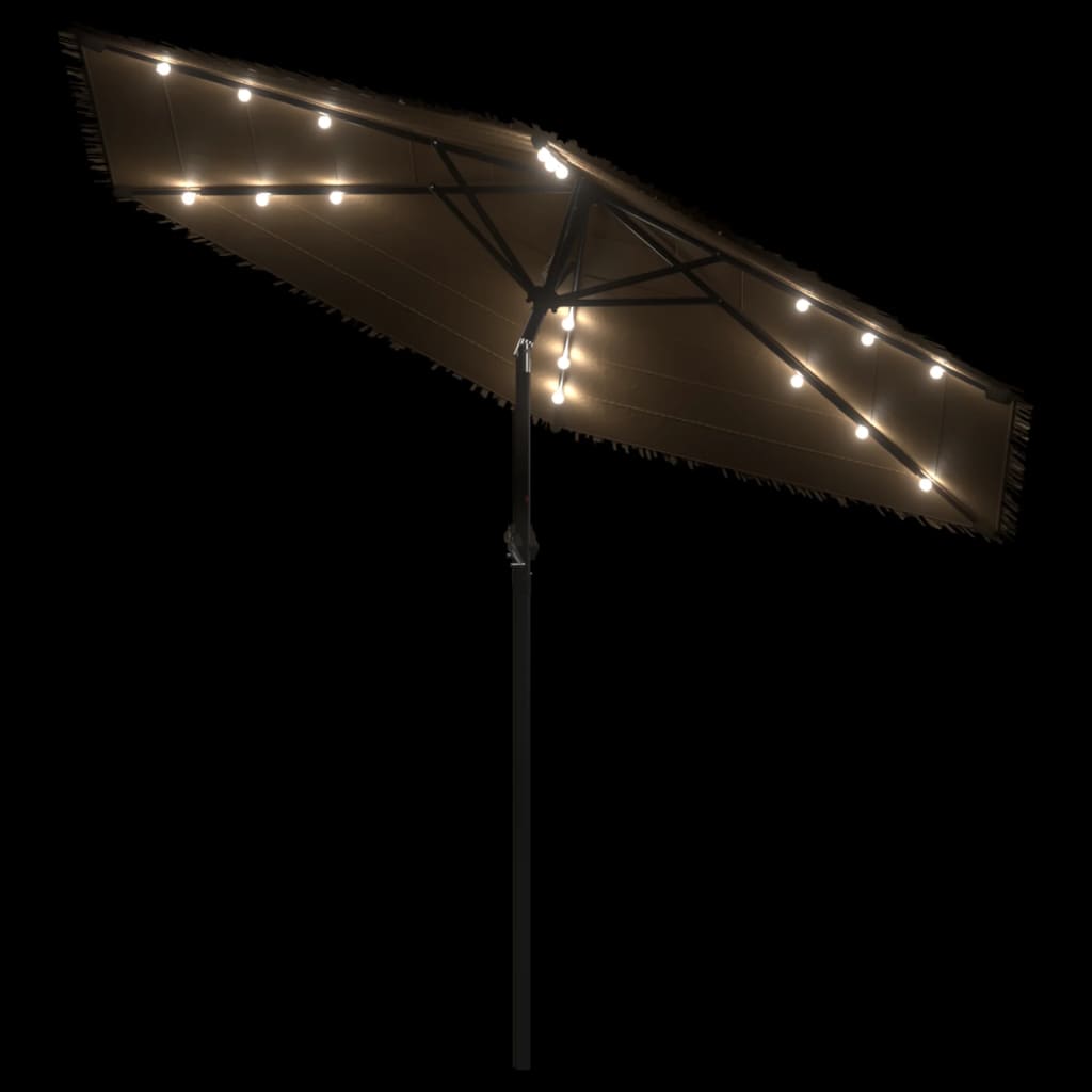 Parasol met LED's en stalen paal 268x268x226 cm bruin is nu te koop bij PeponiXL, paradijselijk wonen!