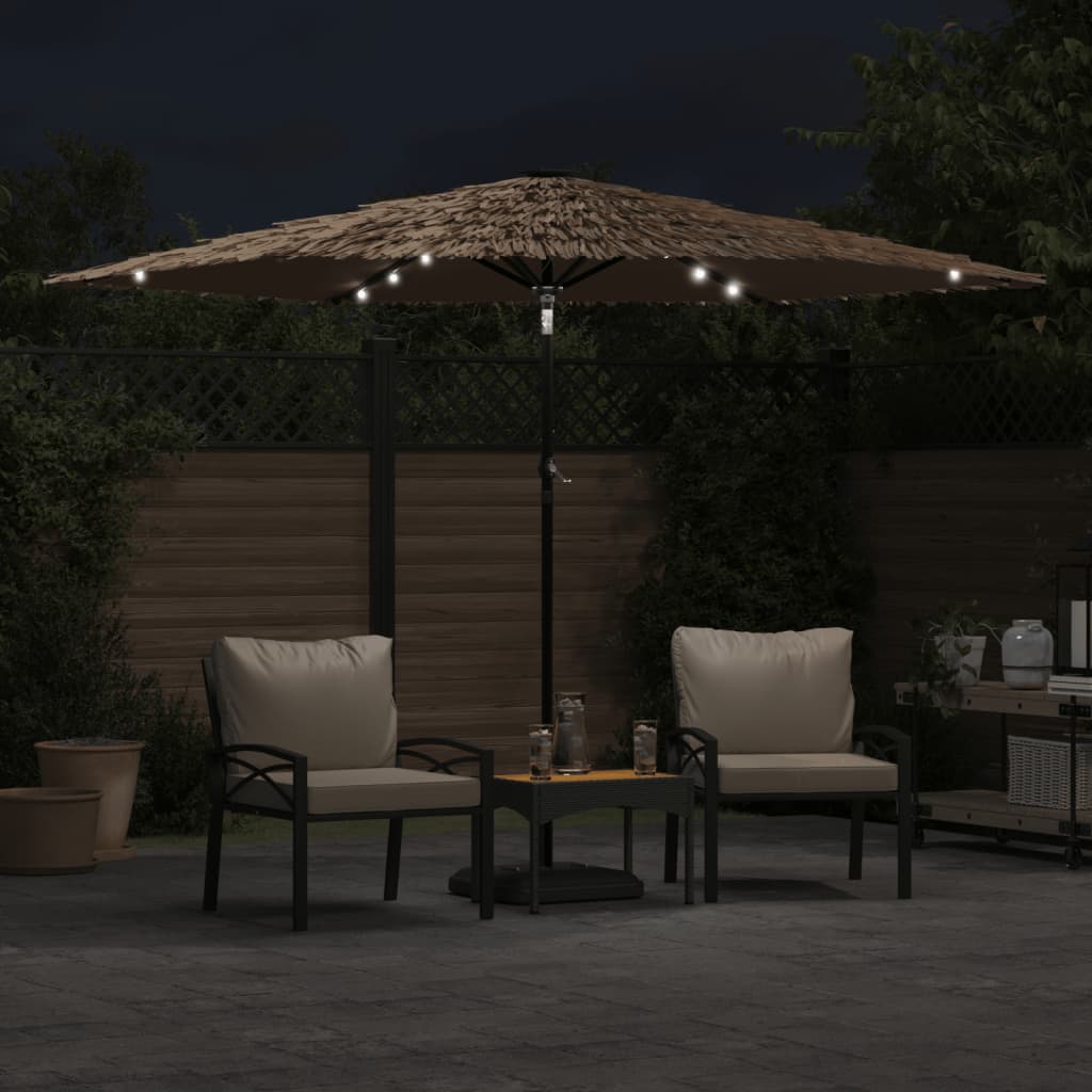 Parasol met LED's en stalen paal 288x288x225 cm bruin is nu te koop bij PeponiXL, paradijselijk wonen!