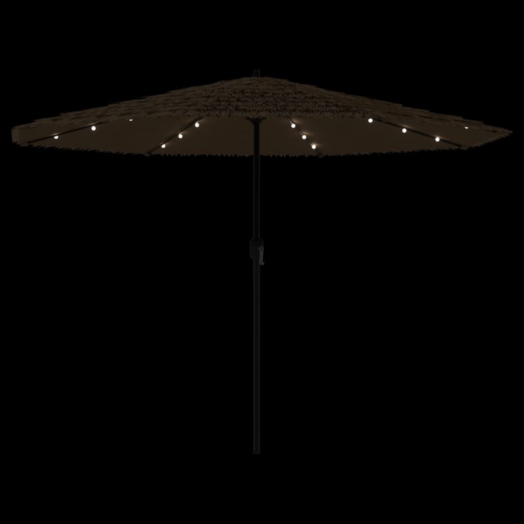 Parasol met LED's en stalen paal 324x324x247 cm bruin is nu te koop bij PeponiXL, paradijselijk wonen!