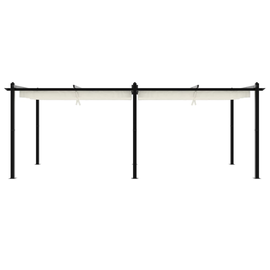 Prieel met uittrekbaar dak 3x6 m aluminium crèmekleurig is nu te koop bij PeponiXL, paradijselijk wonen!