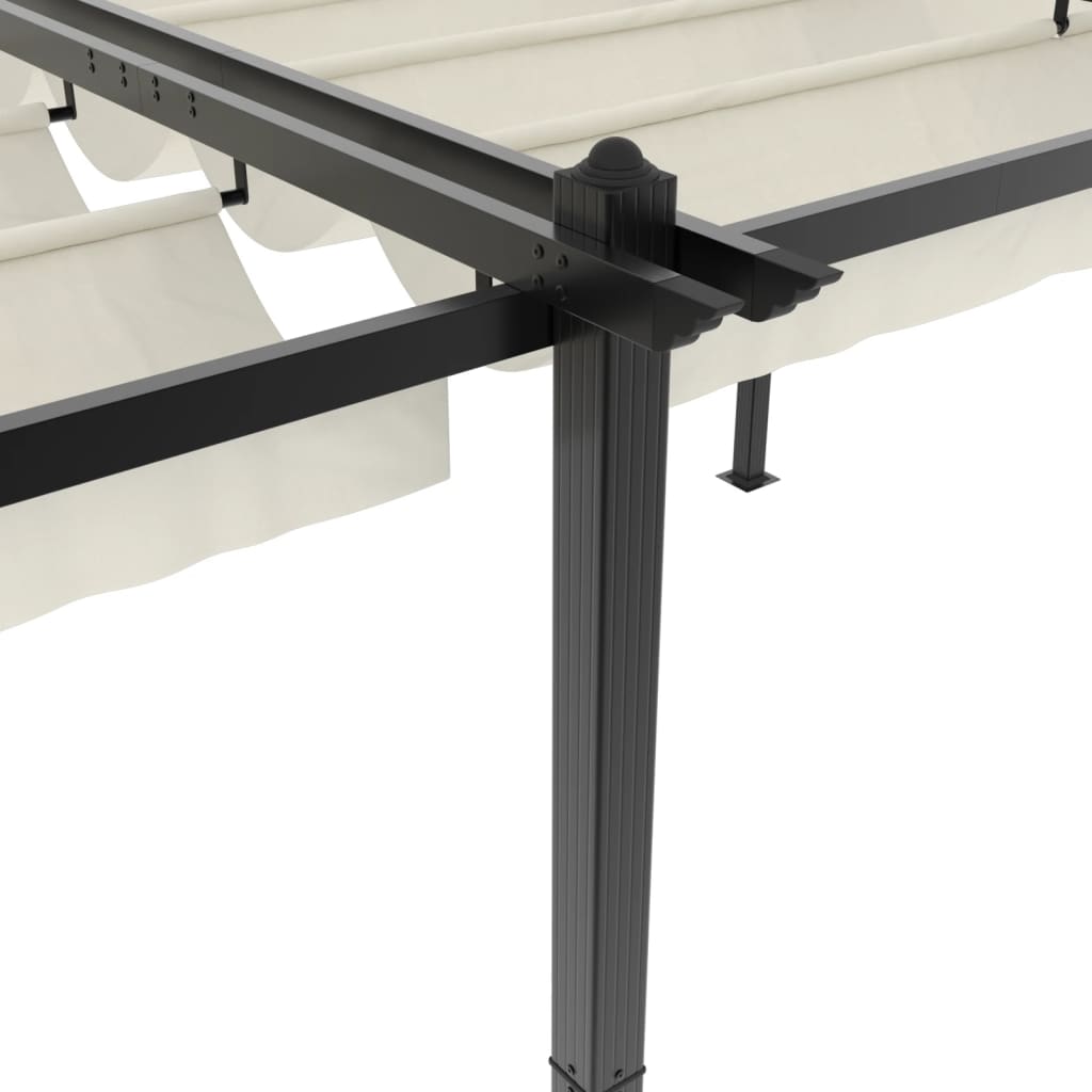 Prieel met uittrekbaar dak 3x6 m aluminium crèmekleurig is nu te koop bij PeponiXL, paradijselijk wonen!