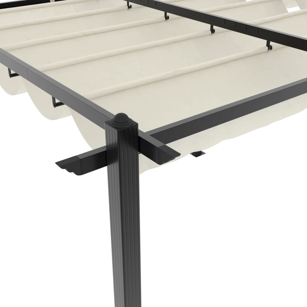 Prieel met uittrekbaar dak 3x6 m aluminium crèmekleurig is nu te koop bij PeponiXL, paradijselijk wonen!