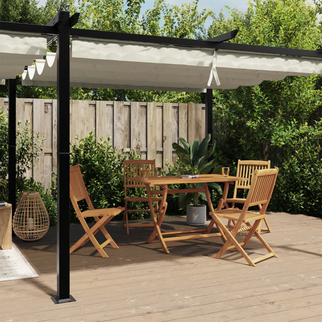 Prieel met uittrekbaar dak 3x6 m aluminium crèmekleurig is nu te koop bij PeponiXL, paradijselijk wonen!