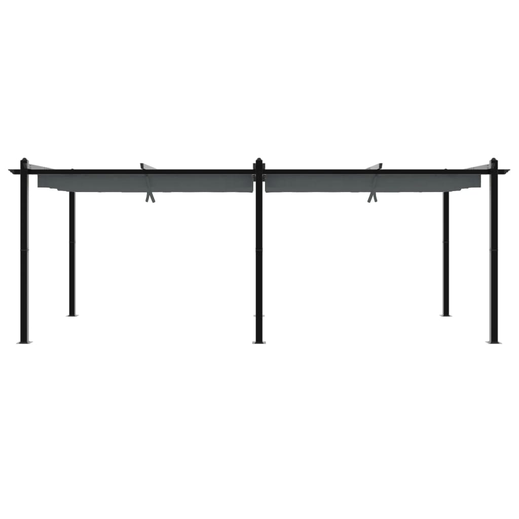 Prieel met uittrekbaar dak 3x6 m aluminium antracietkleurig is nu te koop bij PeponiXL, paradijselijk wonen!