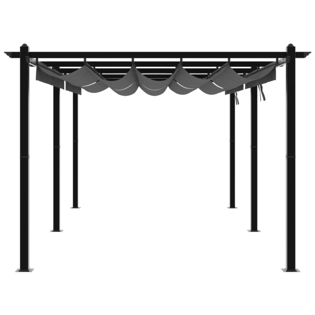 Prieel met uittrekbaar dak 3x6 m aluminium antracietkleurig is nu te koop bij PeponiXL, paradijselijk wonen!