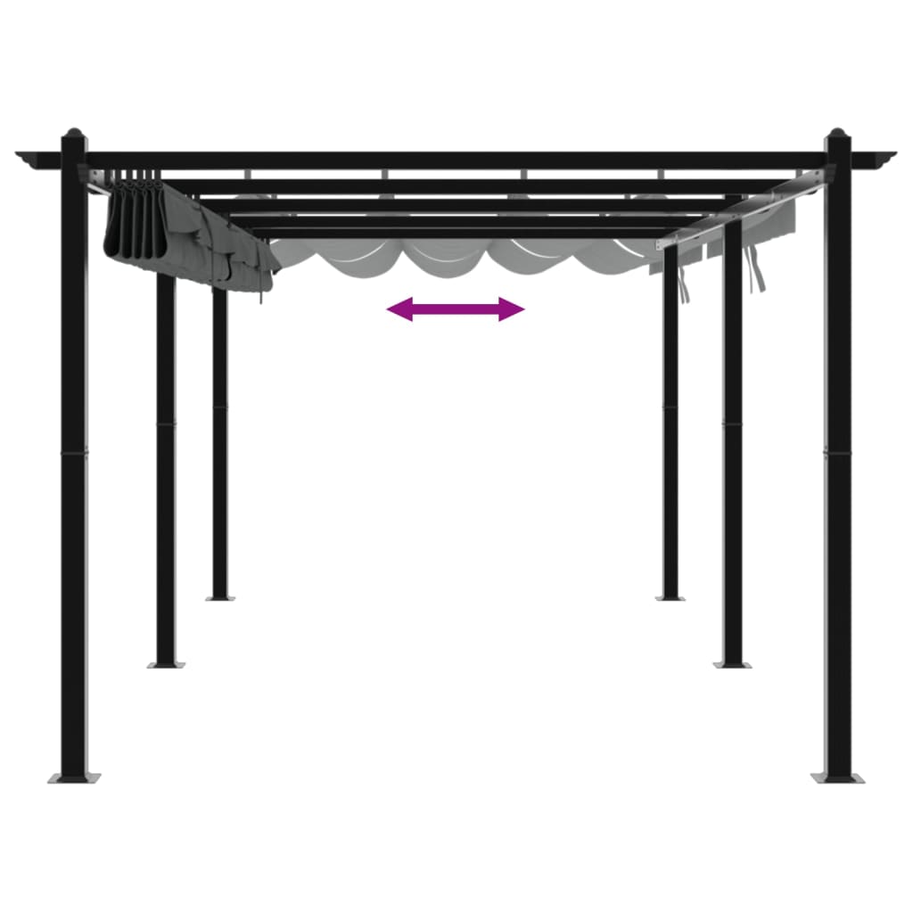 Prieel met uittrekbaar dak 3x6 m aluminium antracietkleurig is nu te koop bij PeponiXL, paradijselijk wonen!