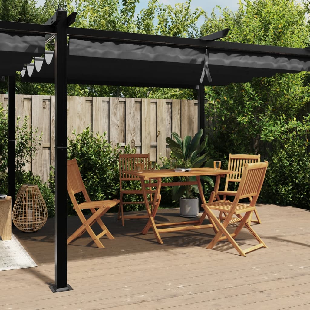 Prieel met uittrekbaar dak 3x6 m aluminium antracietkleurig is nu te koop bij PeponiXL, paradijselijk wonen!