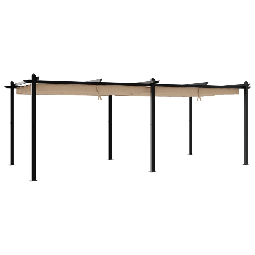 Prieel met uittrekbaar dak 3x6 m aluminium taupe is nu te koop bij PeponiXL, paradijselijk wonen!