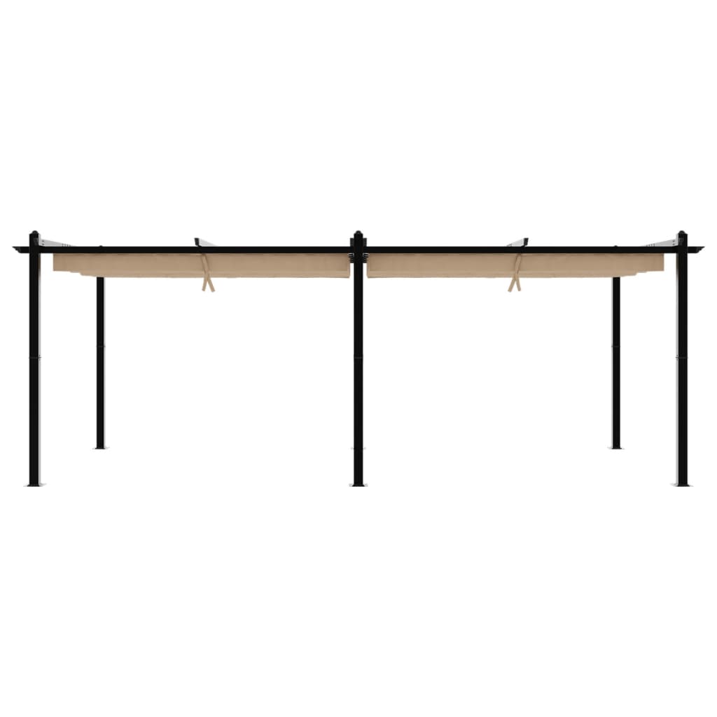 Prieel met uittrekbaar dak 3x6 m aluminium taupe is nu te koop bij PeponiXL, paradijselijk wonen!