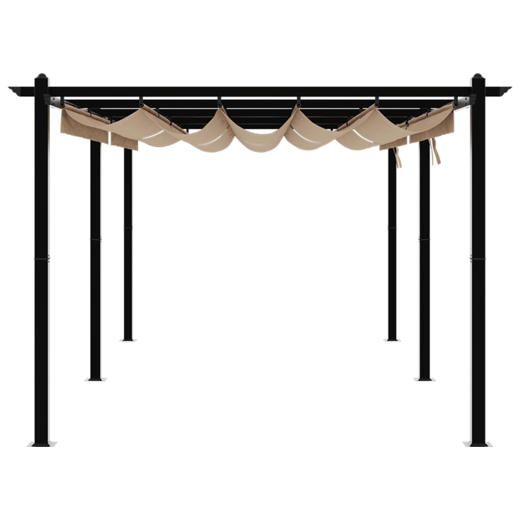 Prieel met uittrekbaar dak 3x6 m aluminium taupe is nu te koop bij PeponiXL, paradijselijk wonen!