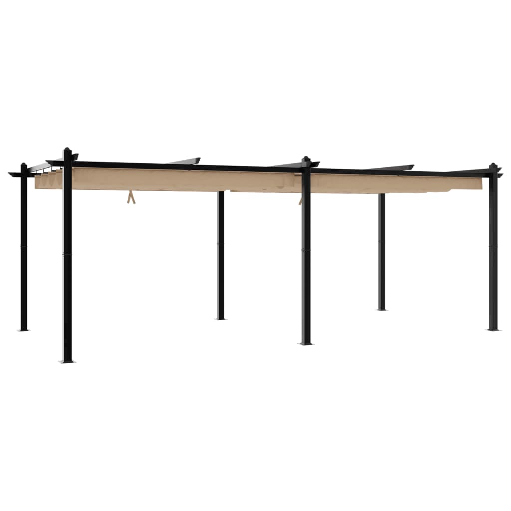 Prieel met uittrekbaar dak 3x6 m aluminium taupe is nu te koop bij PeponiXL, paradijselijk wonen!