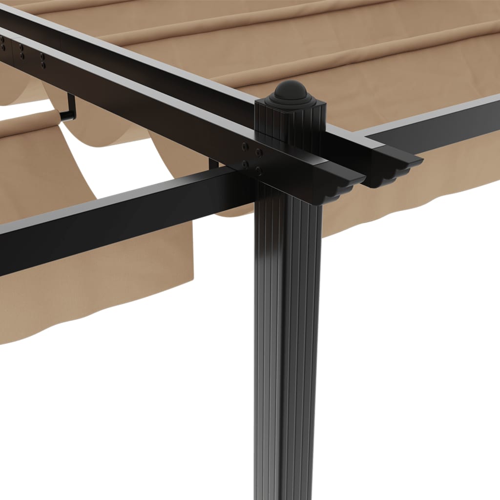 Prieel met uittrekbaar dak 3x6 m aluminium taupe is nu te koop bij PeponiXL, paradijselijk wonen!