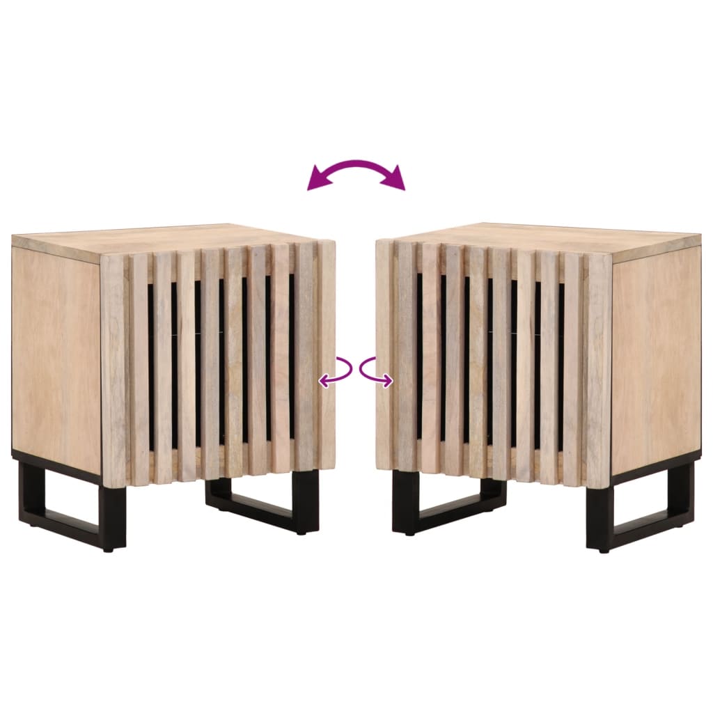 Nachtkastje 40x34x46 cm massief gebleekt mangohout is nu te koop bij PeponiXL, paradijselijk wonen!