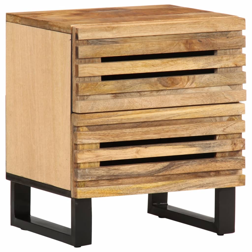 Nachtkastjes 2 st 40x34x46 cm massief ruw mangohout is nu te koop bij PeponiXL, paradijselijk wonen!