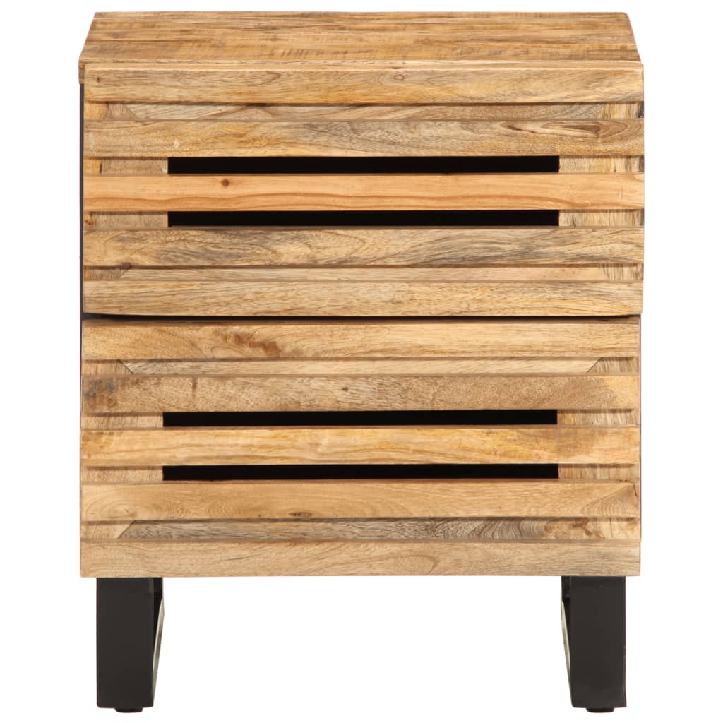 Nachtkastjes 2 st 40x34x46 cm massief ruw mangohout is nu te koop bij PeponiXL, paradijselijk wonen!