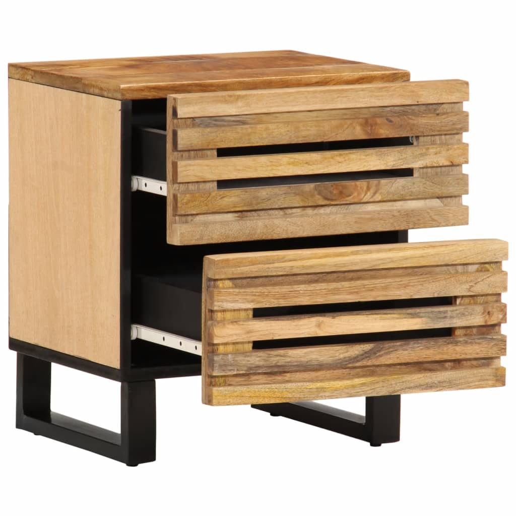 Nachtkastjes 2 st 40x34x46 cm massief ruw mangohout is nu te koop bij PeponiXL, paradijselijk wonen!