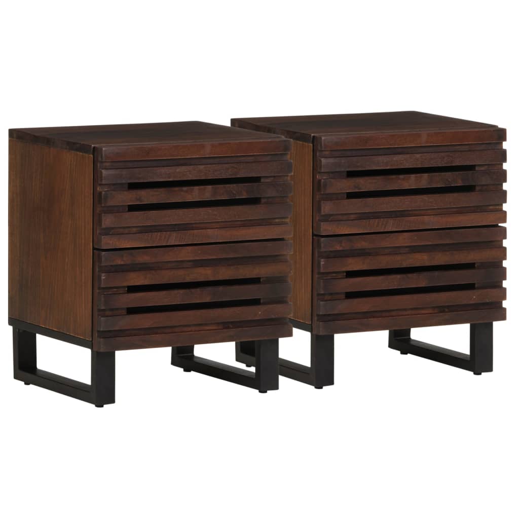 Nachtkastjes 2 st 40x34x46 cm massief mangohout is nu te koop bij PeponiXL, paradijselijk wonen!