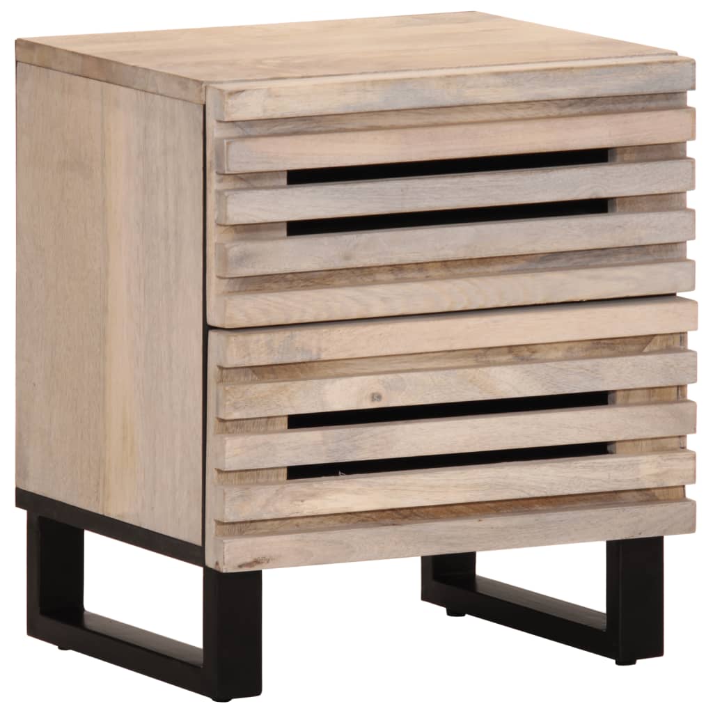 Nachtkastjes 2 st 40x34x46 cm massief gebleekt mangohout is nu te koop bij PeponiXL, paradijselijk wonen!