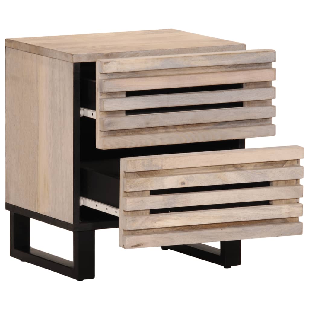 Nachtkastjes 2 st 40x34x46 cm massief gebleekt mangohout is nu te koop bij PeponiXL, paradijselijk wonen!