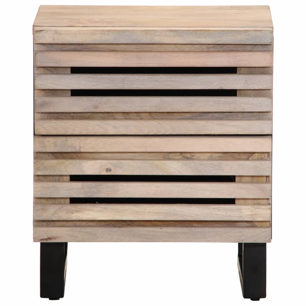 Nachtkastjes 2 st 40x34x46 cm massief gebleekt mangohout is nu te koop bij PeponiXL, paradijselijk wonen!