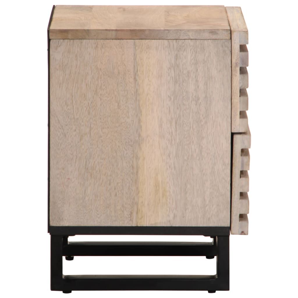Nachtkastjes 2 st 40x34x46 cm massief gebleekt mangohout is nu te koop bij PeponiXL, paradijselijk wonen!