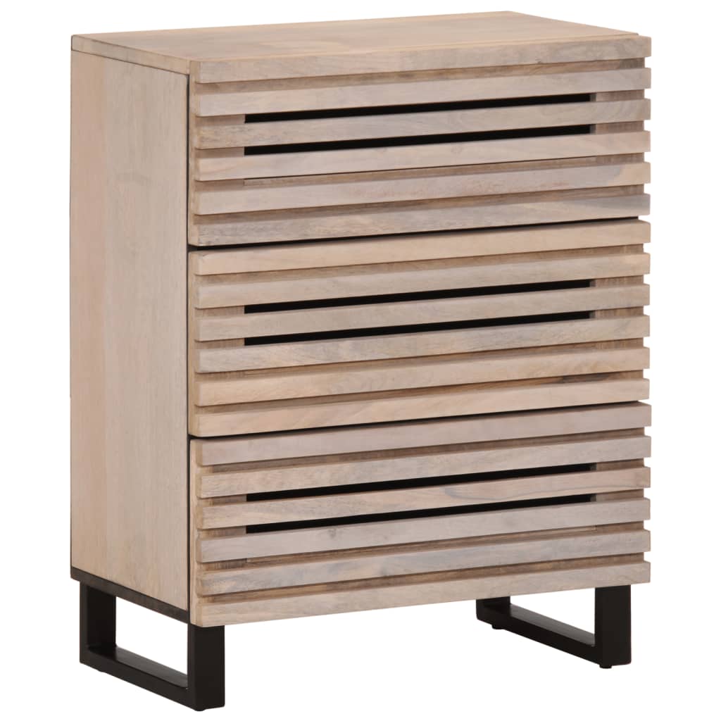 Dressoir 60x34x75 cm massief mangohout wit is nu te koop bij PeponiXL, paradijselijk wonen!