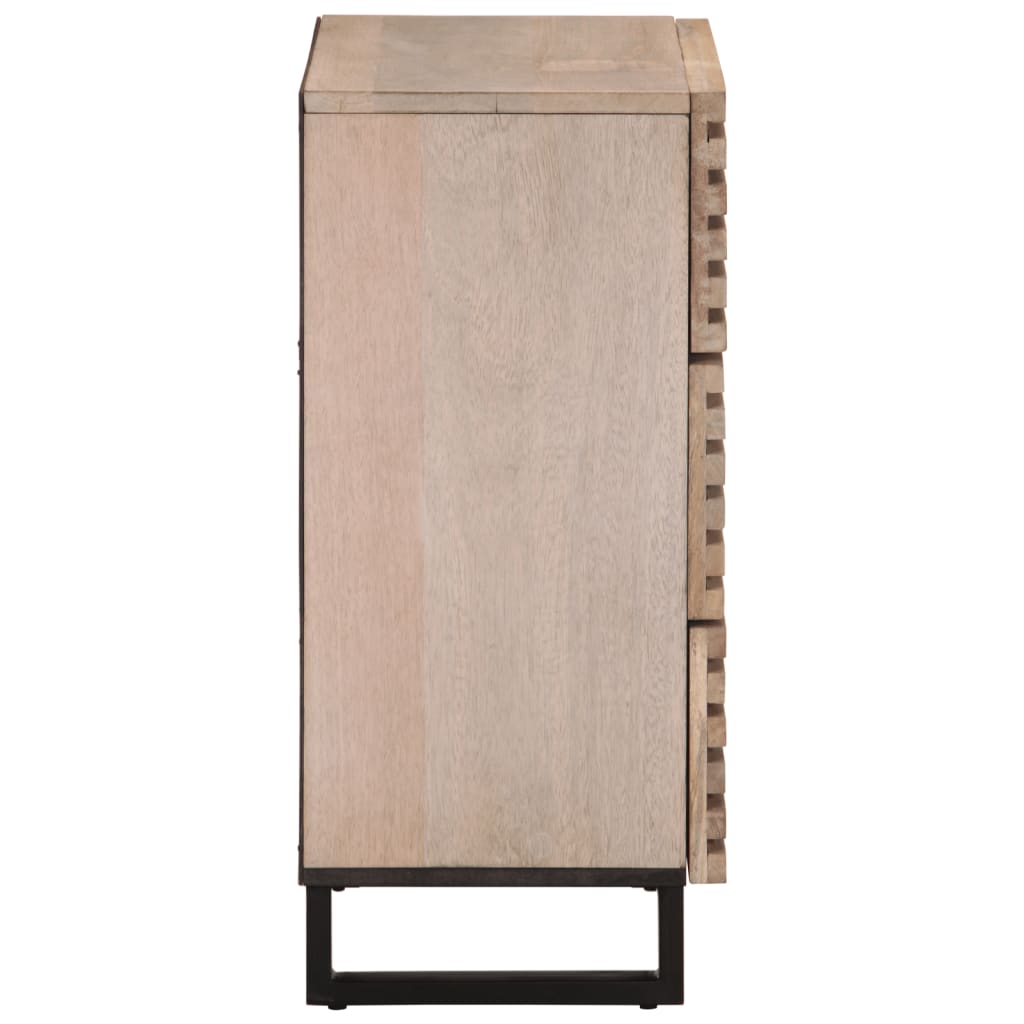 Dressoir 60x34x75 cm massief mangohout wit is nu te koop bij PeponiXL, paradijselijk wonen!