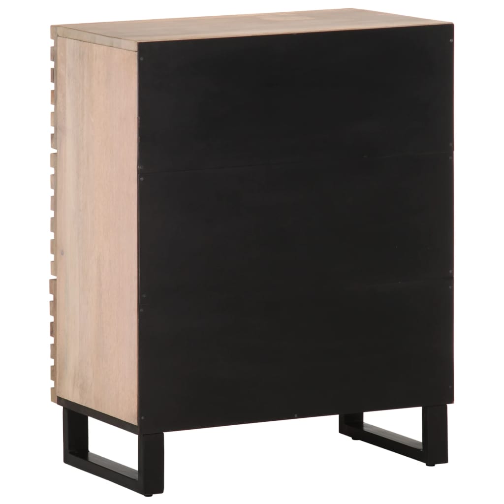 Dressoir 60x34x75 cm massief mangohout wit is nu te koop bij PeponiXL, paradijselijk wonen!