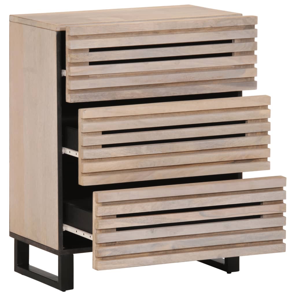 Dressoir 60x34x75 cm massief mangohout wit is nu te koop bij PeponiXL, paradijselijk wonen!