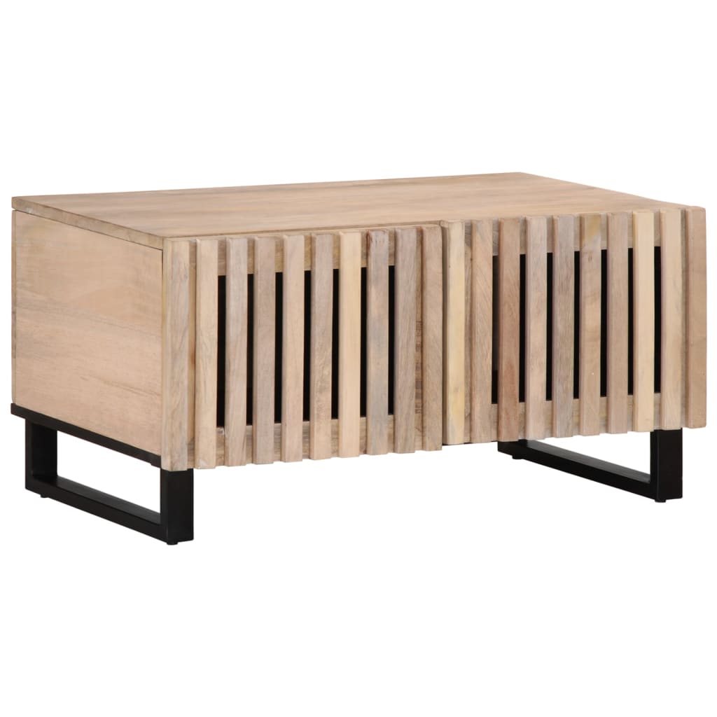 Salontafel 80x51x40 cm massief mangohout wit is nu te koop bij PeponiXL, paradijselijk wonen!