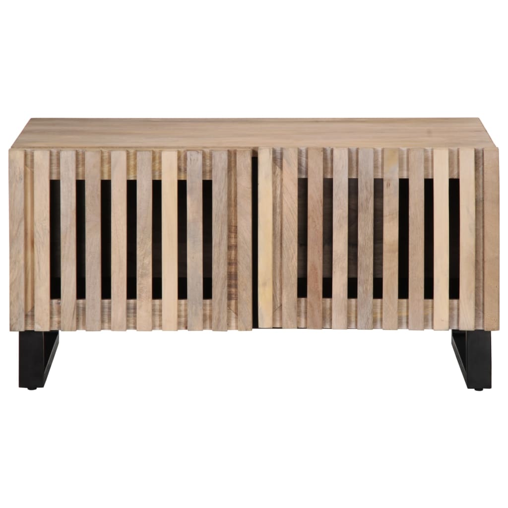 Salontafel 80x51x40 cm massief mangohout wit is nu te koop bij PeponiXL, paradijselijk wonen!