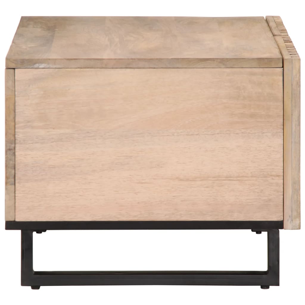 Salontafel 80x51x40 cm massief mangohout wit is nu te koop bij PeponiXL, paradijselijk wonen!