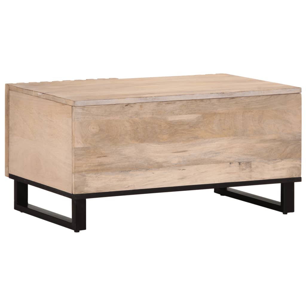 Salontafel 80x51x40 cm massief mangohout wit is nu te koop bij PeponiXL, paradijselijk wonen!
