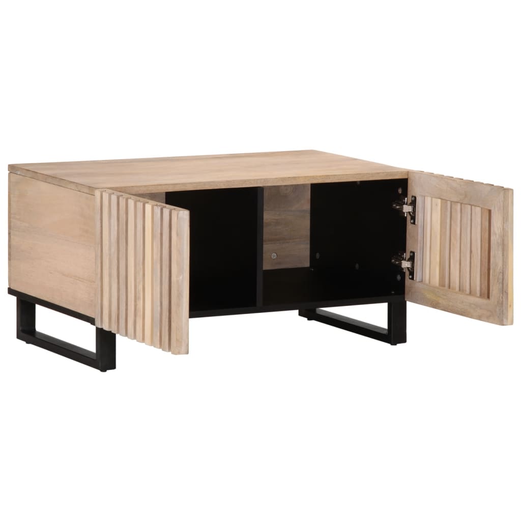 Salontafel 80x51x40 cm massief mangohout wit is nu te koop bij PeponiXL, paradijselijk wonen!