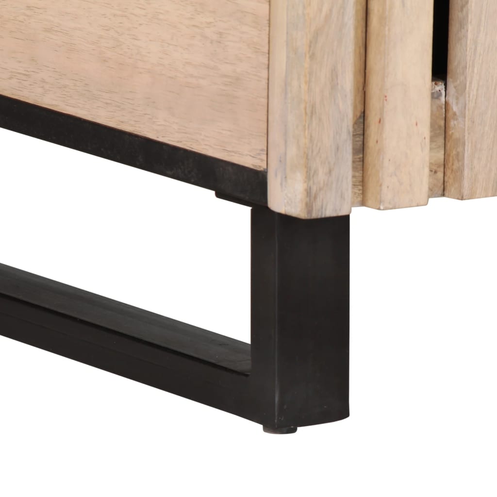 Salontafel 80x51x40 cm massief mangohout wit is nu te koop bij PeponiXL, paradijselijk wonen!
