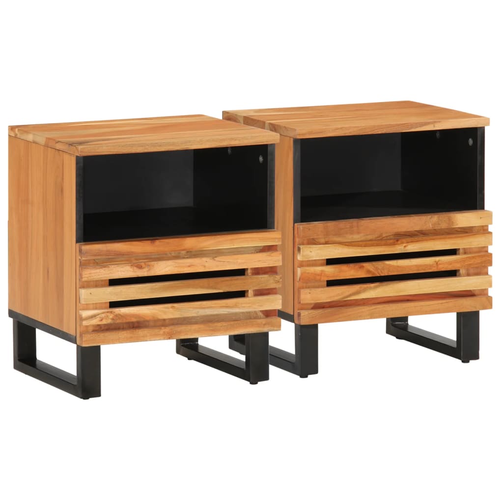 Nachtkastjes 2 st 40x34x46 cm massief acaciahout is nu te koop bij PeponiXL, paradijselijk wonen!