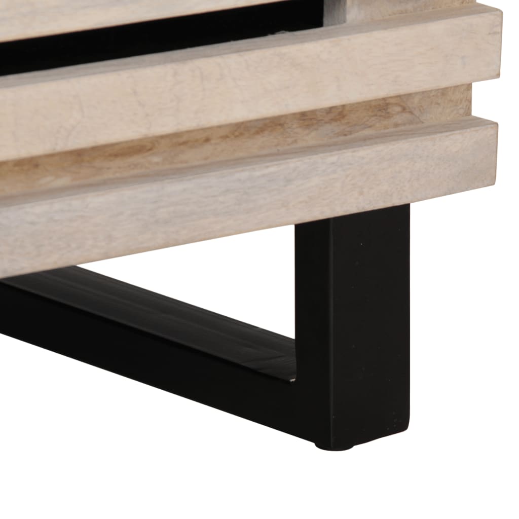 Nachtkastje 40x34x46 cm massief gebleekt mangohout is nu te koop bij PeponiXL, paradijselijk wonen!