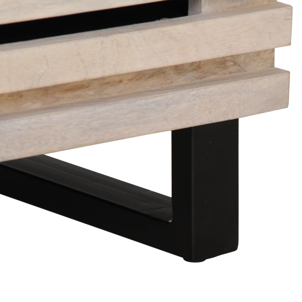 Nachtkastjes 2 st 40x34x46 cm massief gebleekt mangohout is nu te koop bij PeponiXL, paradijselijk wonen!