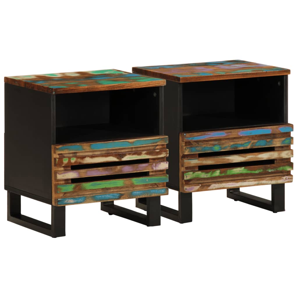 Nachtkastjes 2 st 40x34x46 cm massief gerecycled hout is nu te koop bij PeponiXL, paradijselijk wonen!