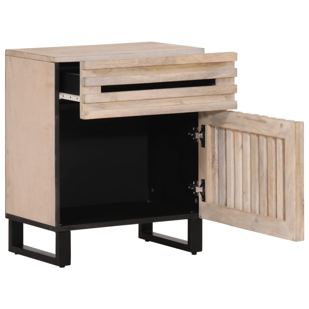 Nachtkastje 50x34x60 cm massief mangohout wit is nu te koop bij PeponiXL, paradijselijk wonen!