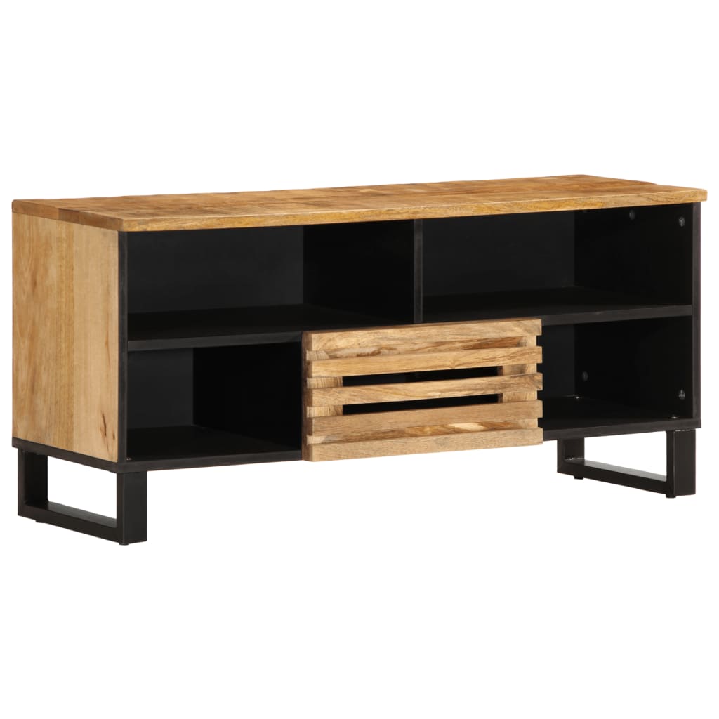 Tv-meubel 100x34x46 cm massief ruw mangohout is nu te koop bij PeponiXL, paradijselijk wonen!