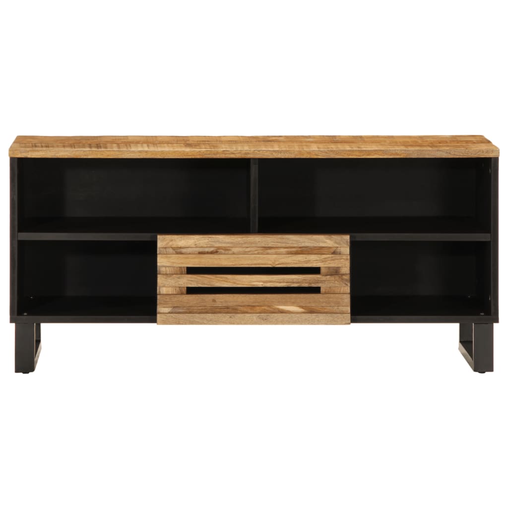 Tv-meubel 100x34x46 cm massief ruw mangohout is nu te koop bij PeponiXL, paradijselijk wonen!