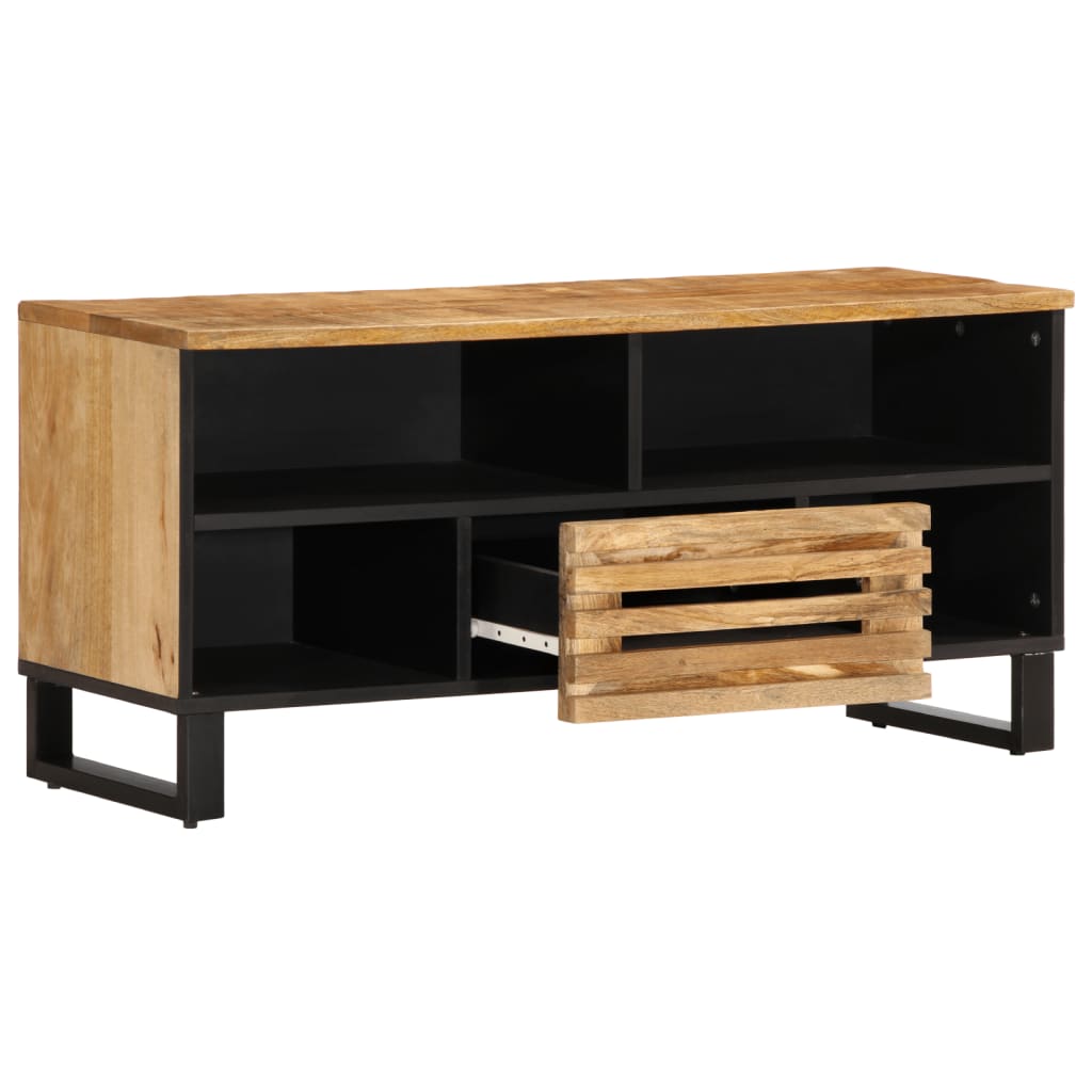 Tv-meubel 100x34x46 cm massief ruw mangohout is nu te koop bij PeponiXL, paradijselijk wonen!
